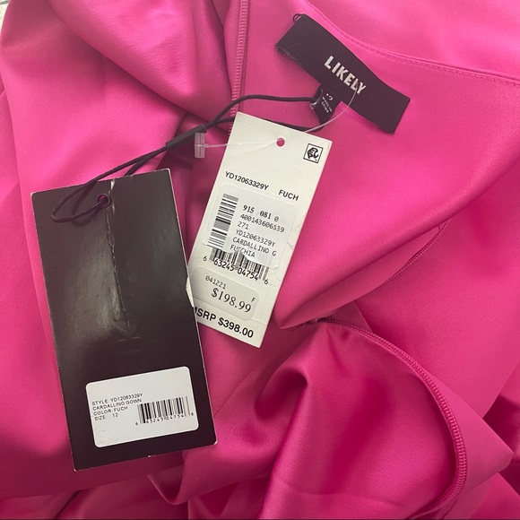 # Likely Cardallino Asymmetrical Fuchsia One Shoulder Strap Gown New With Tag - Picture 10 of 16